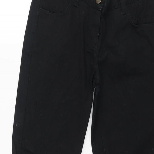 Moto Womens Black Cotton Straight Jeans Size 10 L24 in Regular Zip