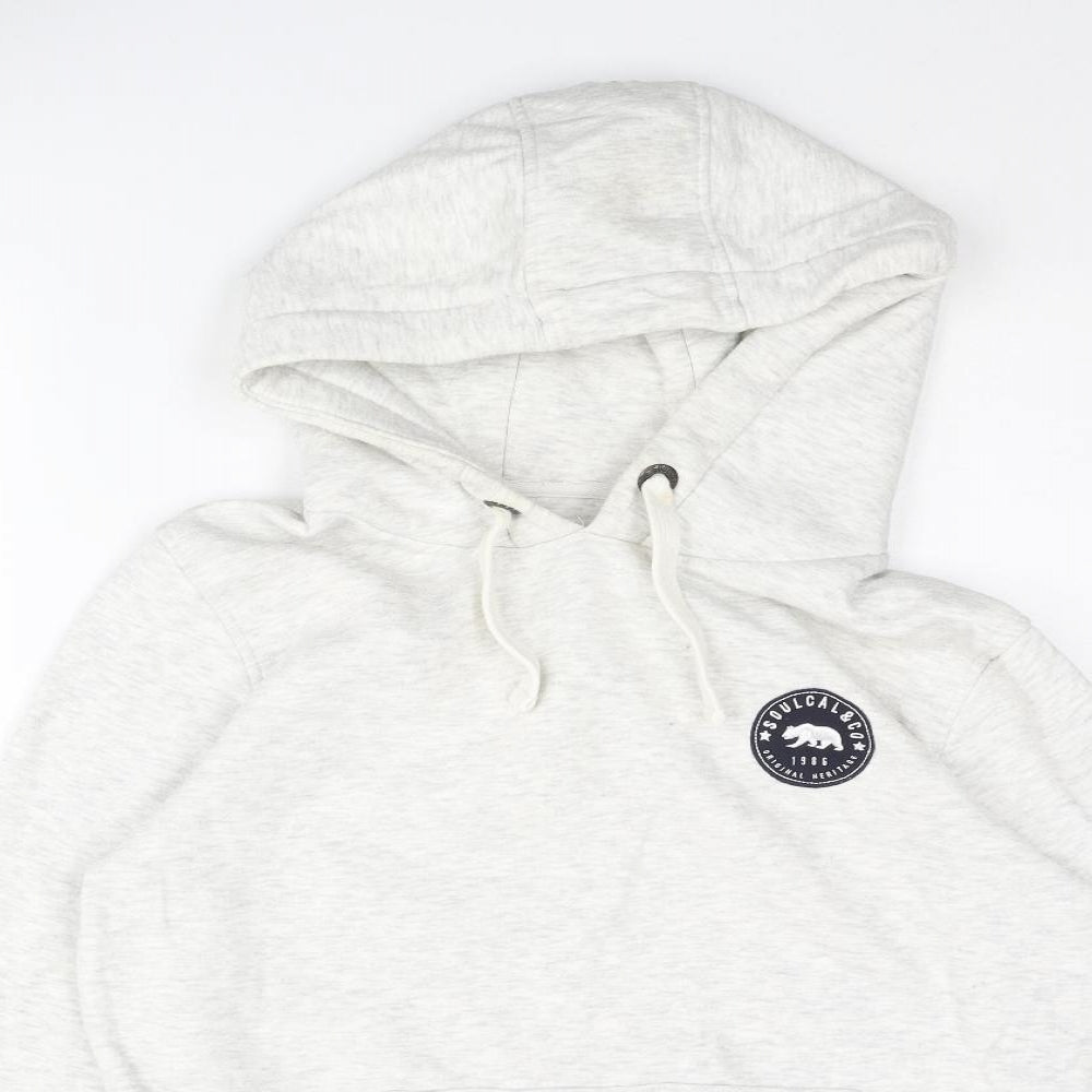 SoulCal&Co Womens Grey Cotton Pullover Hoodie Size 12 Pullover - Logo