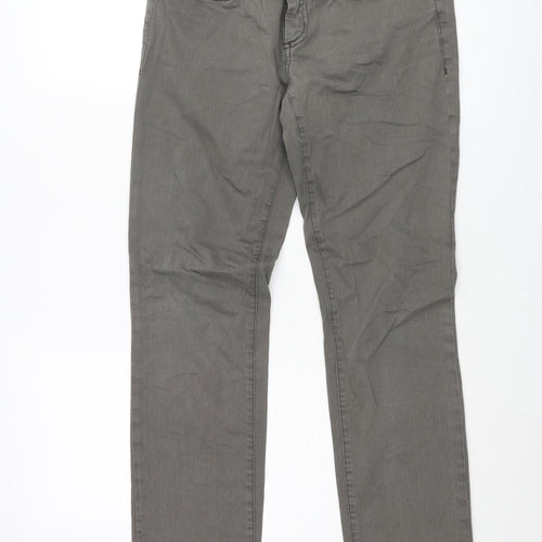 Sportmax Womens Grey Cotton Straight Jeans Size 30 in L29 in Regular Zip
