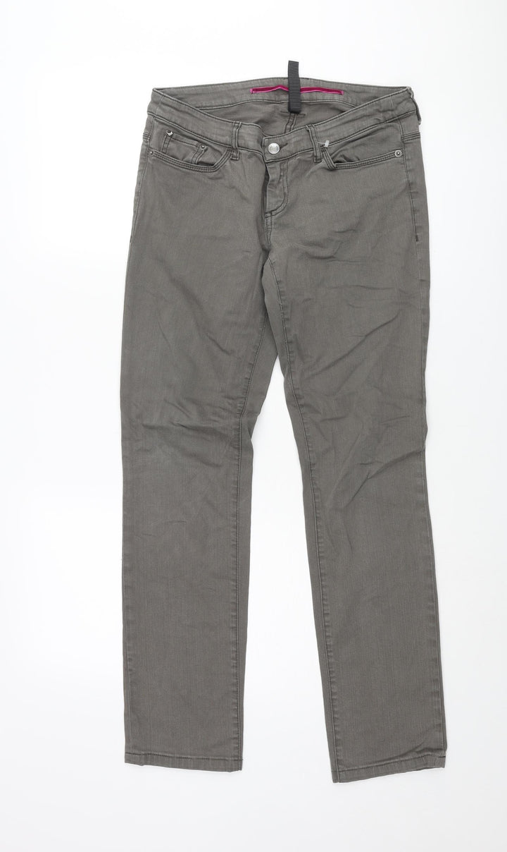 Sportmax Womens Grey Cotton Straight Jeans Size 30 in L29 in Regular Zip
