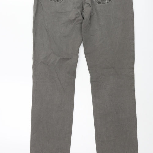 Sportmax Womens Grey Cotton Straight Jeans Size 30 in L29 in Regular Zip