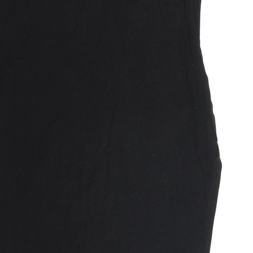 PRETTYLITTLETHING Womens Black Viscose Bodysuit One-Piece Size 10 Snap
