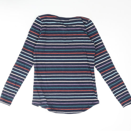 Fat Face Womens Multicoloured Striped Cotton Basic T-Shirt Size 6 Boat Neck