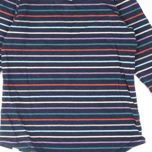 Fat Face Womens Multicoloured Striped Cotton Basic T-Shirt Size 6 Boat Neck