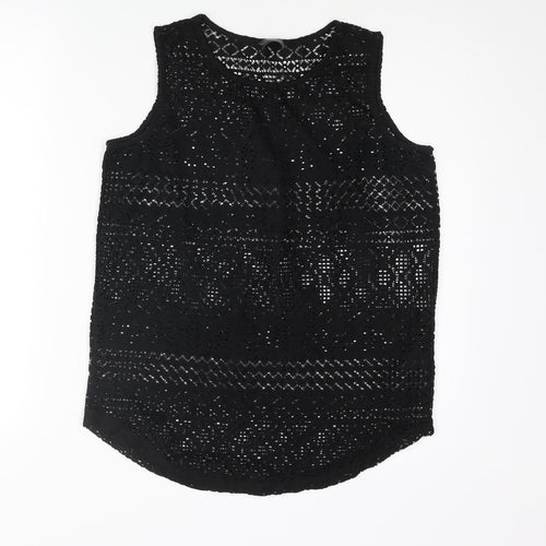 NEXT Womens Black Polyester Camisole Blouse Size 10 Round Neck