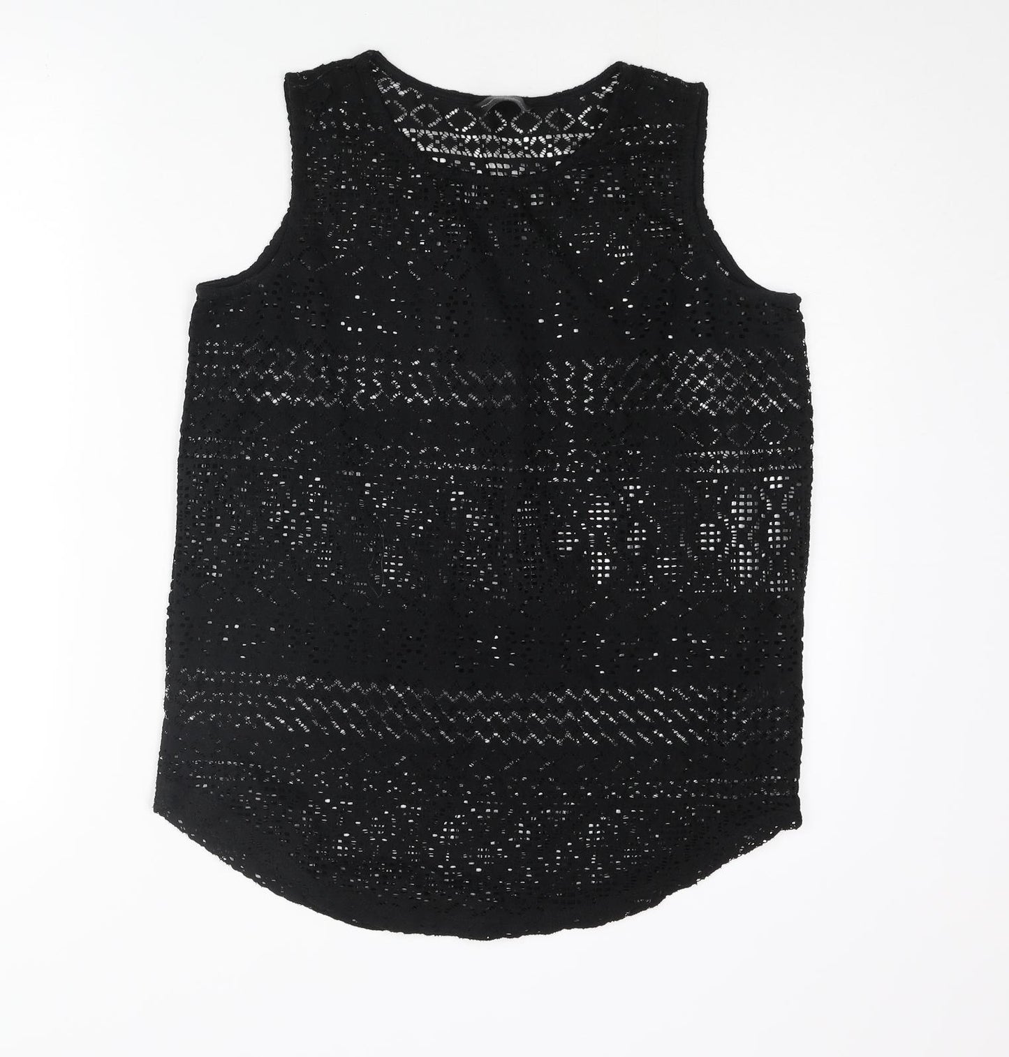 NEXT Womens Black Polyester Camisole Blouse Size 10 Round Neck