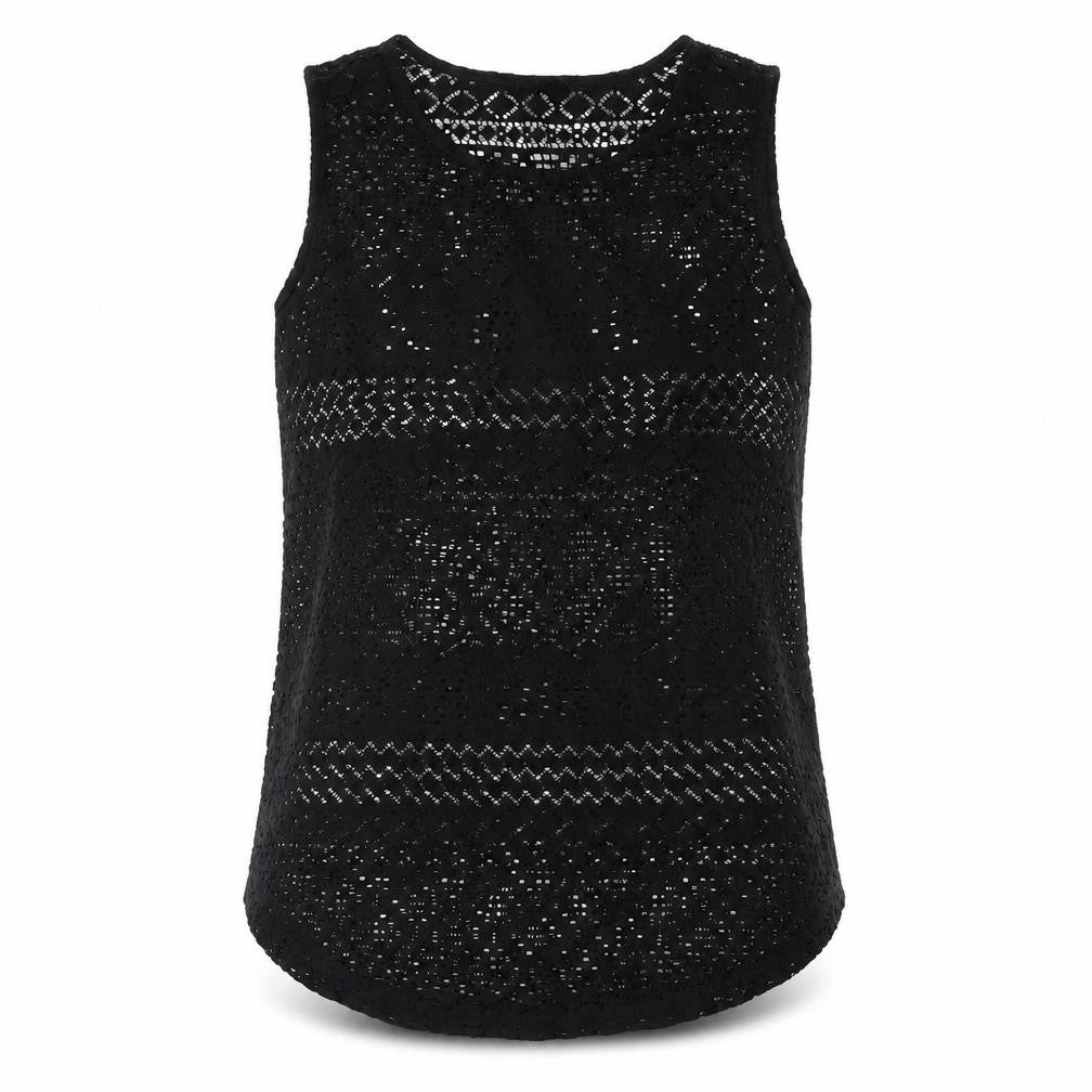 Front view of Next women’s black polyester camisole blouse, size UK 10, round neck