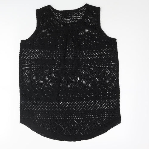 NEXT Womens Black Polyester Camisole Blouse Size 10 Round Neck