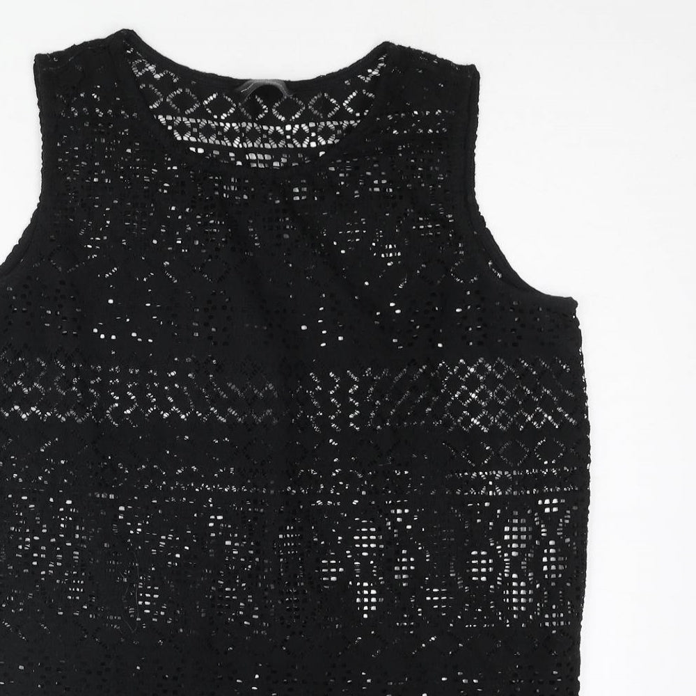 NEXT Womens Black Polyester Camisole Blouse Size 10 Round Neck