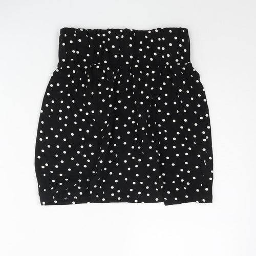 ASOS Womens Black Polka Dot Cotton Mini Skirt Size 8