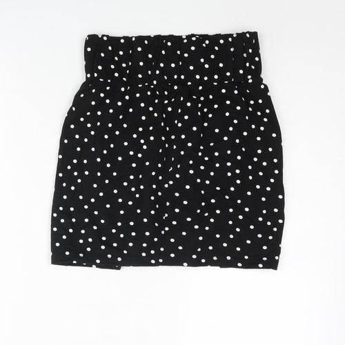 ASOS Womens Black Polka Dot Cotton Mini Skirt Size 8