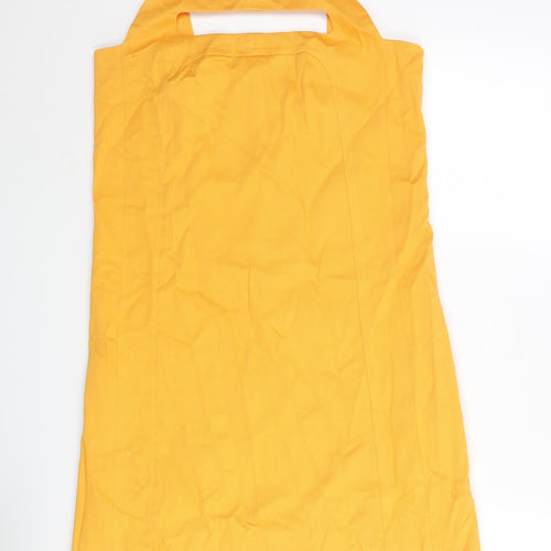 Tara Jarmon Womens Yellow Polyester Shift Size 12 Square Neck Zip - Cut Out Detail
