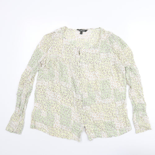 Bonmarché Womens Multicoloured Floral Viscose Basic Blouse Size 14 Round Neck