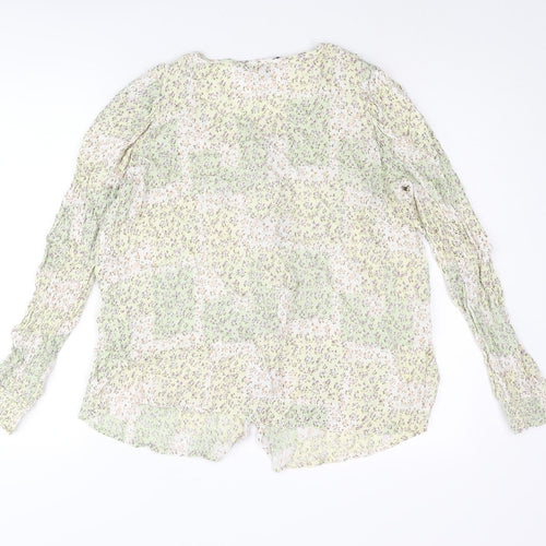 Bonmarché Womens Multicoloured Floral Viscose Basic Blouse Size 14 Round Neck