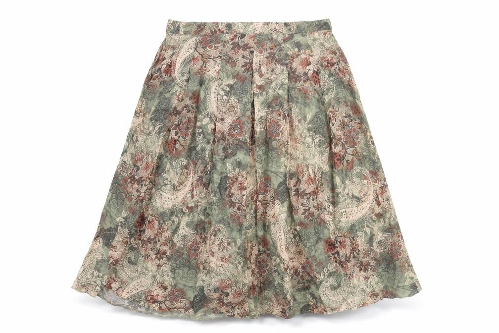 EWM Womens Multicoloured Geometric Viscose A-Line Skirt Size 18 - Pleated Front