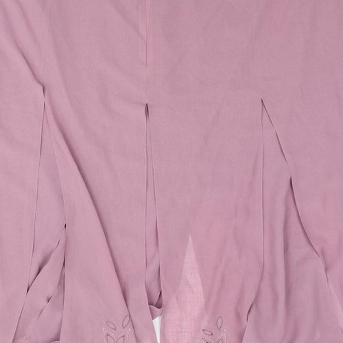 Jacques Vert Womens Purple Polyester Trumpet Skirt Size 22 Zip - Floral Embroidery