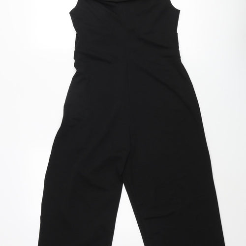 Want That Trend Womens Black Polyester Jumpsuit One-Piece Size 10 L21 in Pullover - Knot Detail