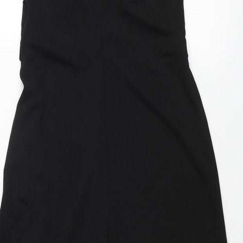 Want That Trend Womens Black Polyester Jumpsuit One-Piece Size 10 L21 in Pullover - Knot Detail