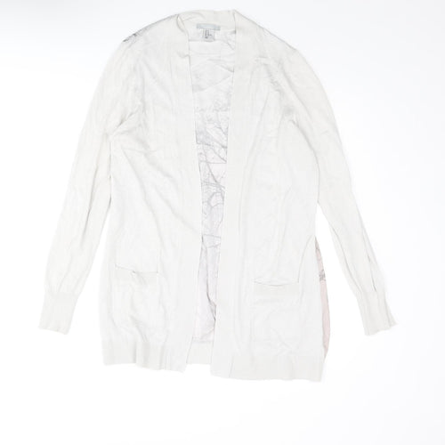 H&M Womens Grey V-Neck Acrylic Cardigan Jumper Size M - Tree Back Print