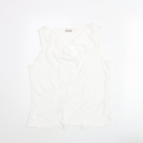 Roman Womens White Polyester Camisole Blouse Size 16 Cowl Neck
