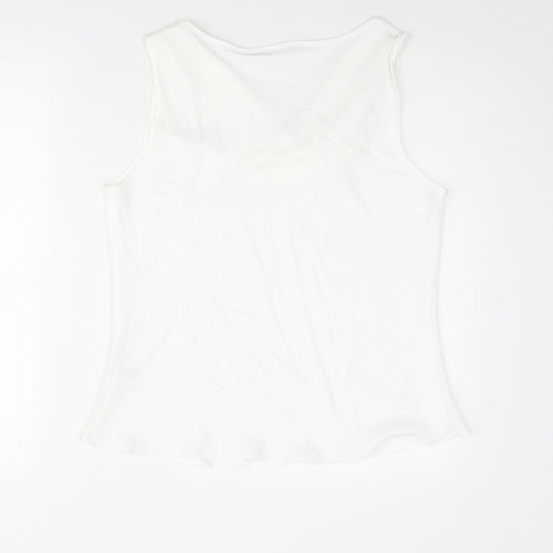 Roman Womens White Polyester Camisole Blouse Size 16 Cowl Neck