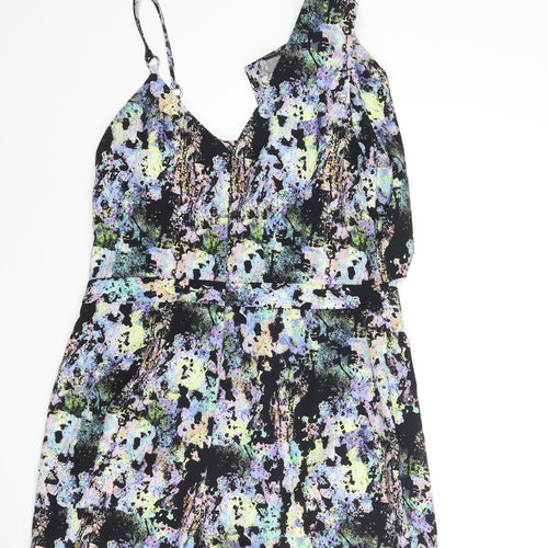River Island Womens Multicoloured Geometric Polyester Playsuit One-Piece Size 16 Zip - Skort Wrap Style