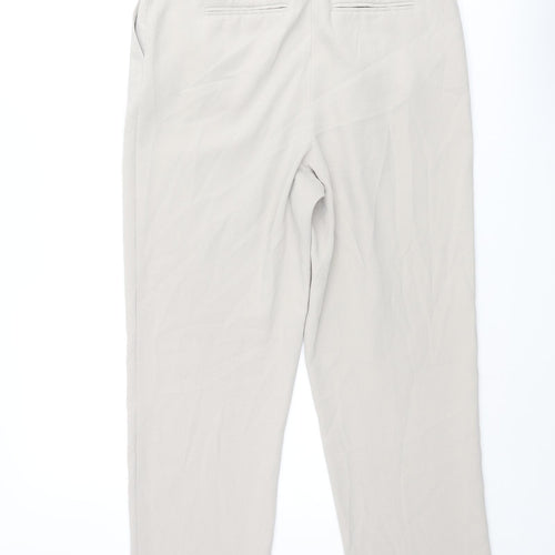 Warehouse Womens Beige Polyester Trousers Size 12 L26 in Regular Zip - Buckle