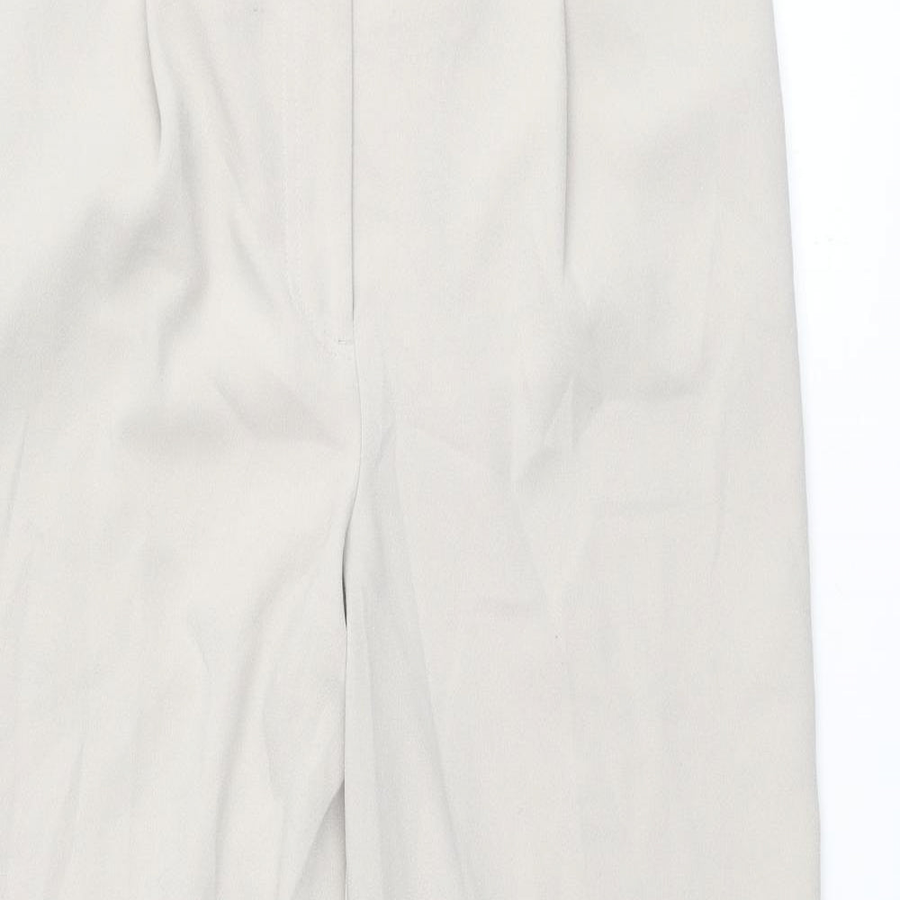 Warehouse Womens Beige Polyester Trousers Size 12 L26 in Regular Zip - Buckle