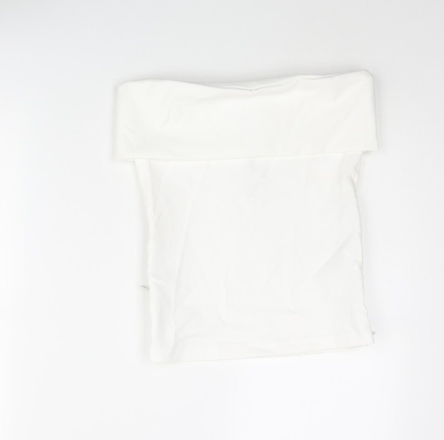 Zara Womens White Polyester Basic Blouse Size S Square Neck