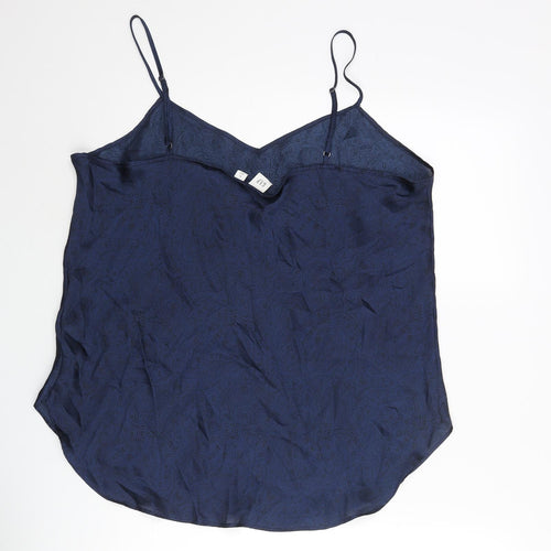 Gap Womens Blue Geometric Polyester Camisole Blouse Size XL V-Neck
