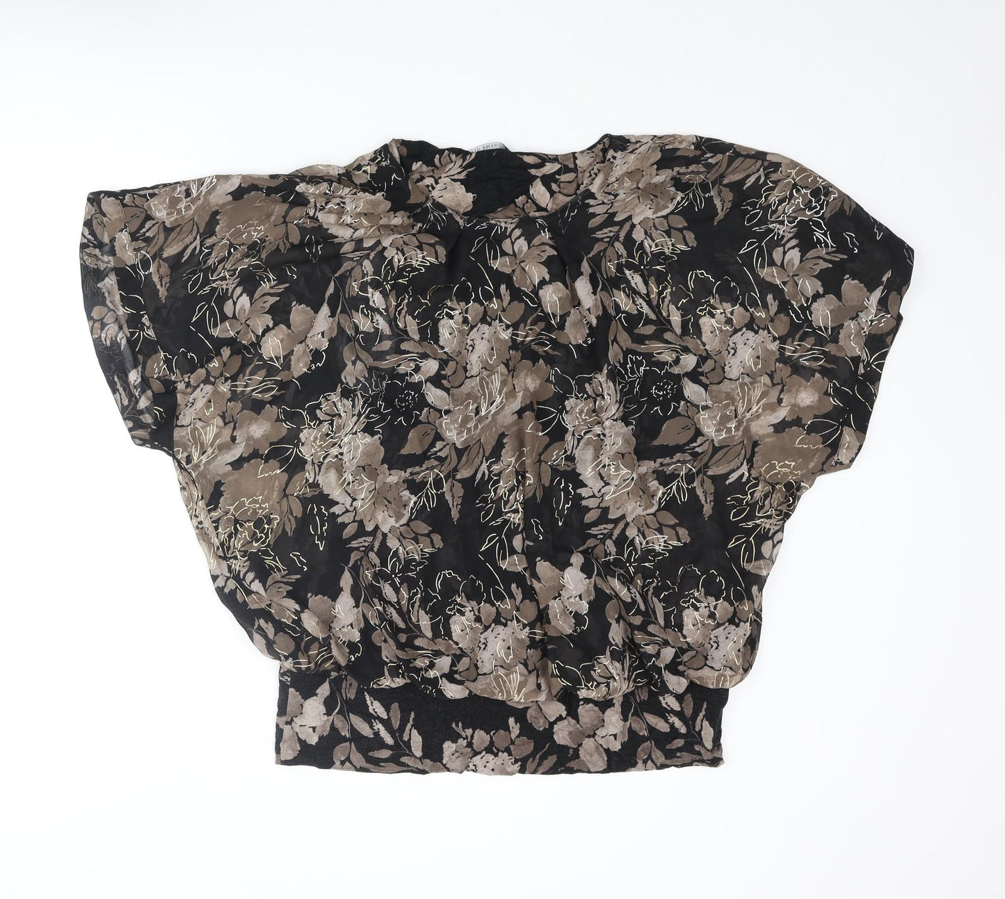 David Emanuel Womens Multicoloured Floral Polyester Basic Blouse Size 18 Round Neck
