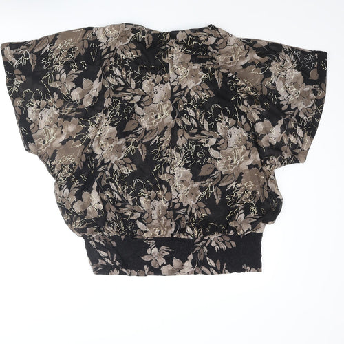 David Emanuel Womens Multicoloured Floral Polyester Basic Blouse Size 18 Round Neck