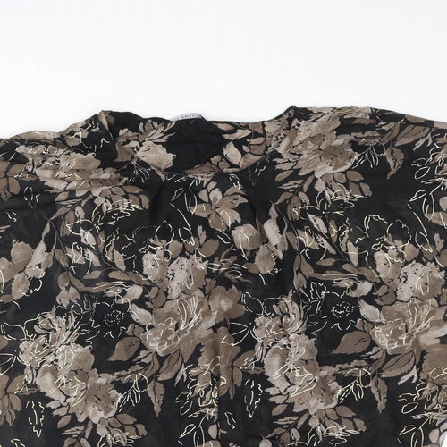 David Emanuel Womens Multicoloured Floral Polyester Basic Blouse Size 18 Round Neck