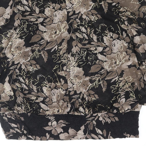 David Emanuel Womens Multicoloured Floral Polyester Basic Blouse Size 18 Round Neck