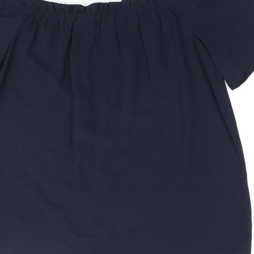 Dorothy Perkins Womens Blue Polyester Basic Blouse Size 8 Off the Shoulder - Button Detail