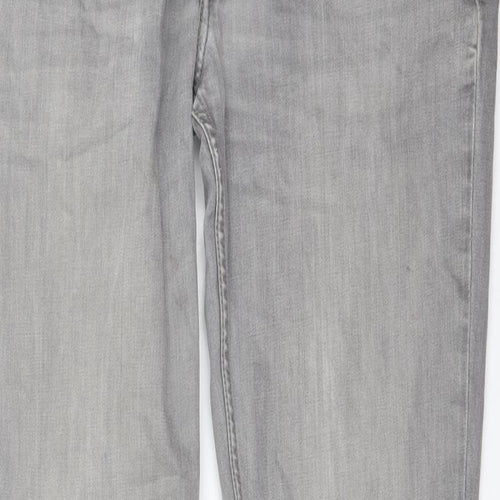 Levi's Mens Grey Cotton Straight Jeans Size 34 in L32 in Regular Button