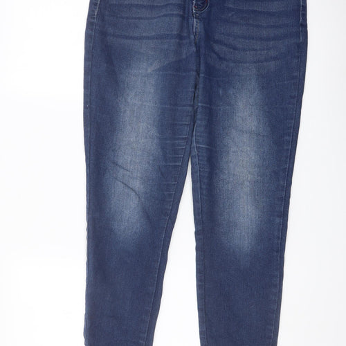 Be-Girl Womens Blue Cotton Skinny Jeans Size 30 in L29 in Regular Button