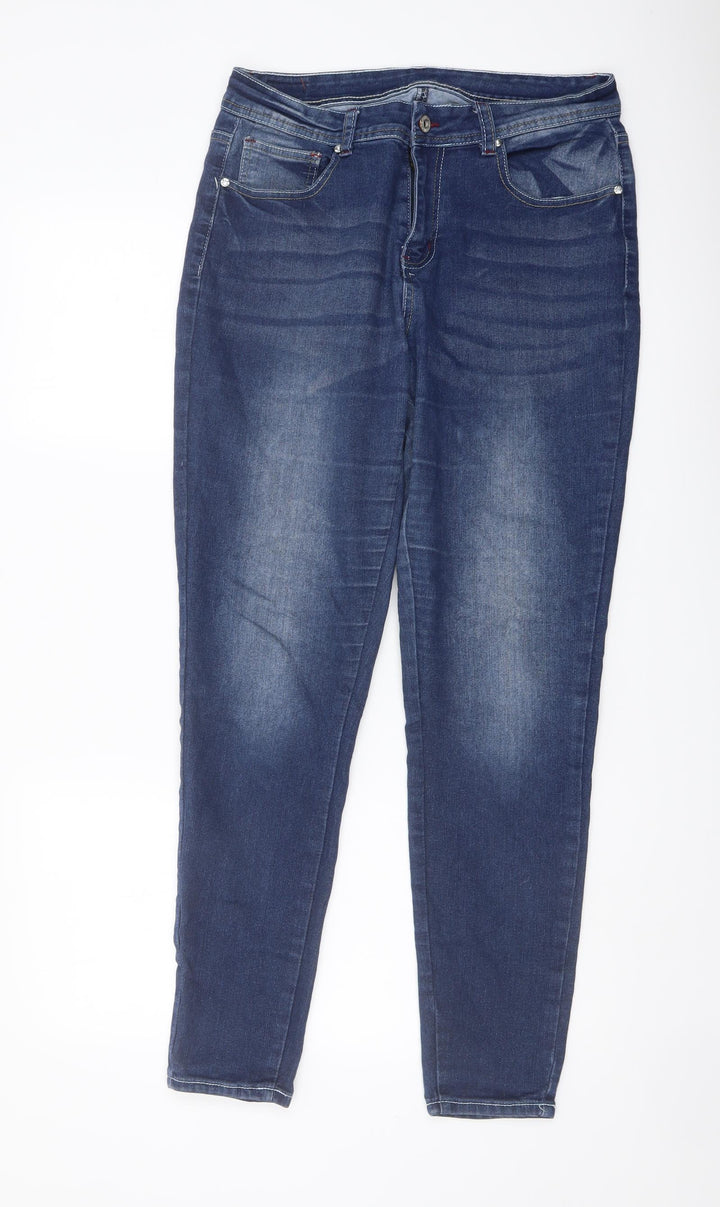 Be-Girl Womens Blue Cotton Skinny Jeans Size 30 in L29 in Regular Button