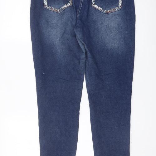 Be-Girl Womens Blue Cotton Skinny Jeans Size 30 in L29 in Regular Button