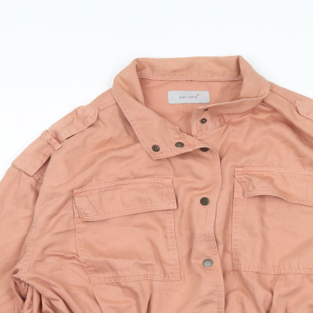 Per Una Womens Pink Jacket Size 16 Snap