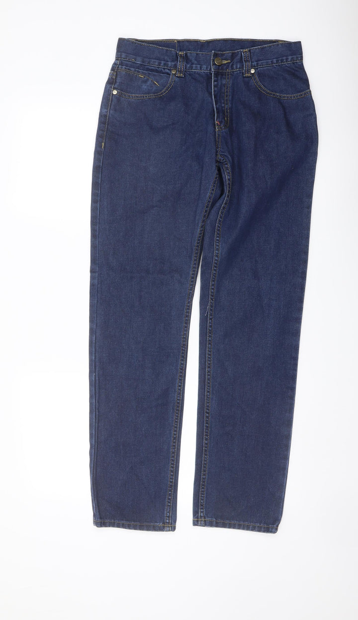 SCG Mens Blue Cotton Straight Jeans Size 30 in L30 in Regular Button