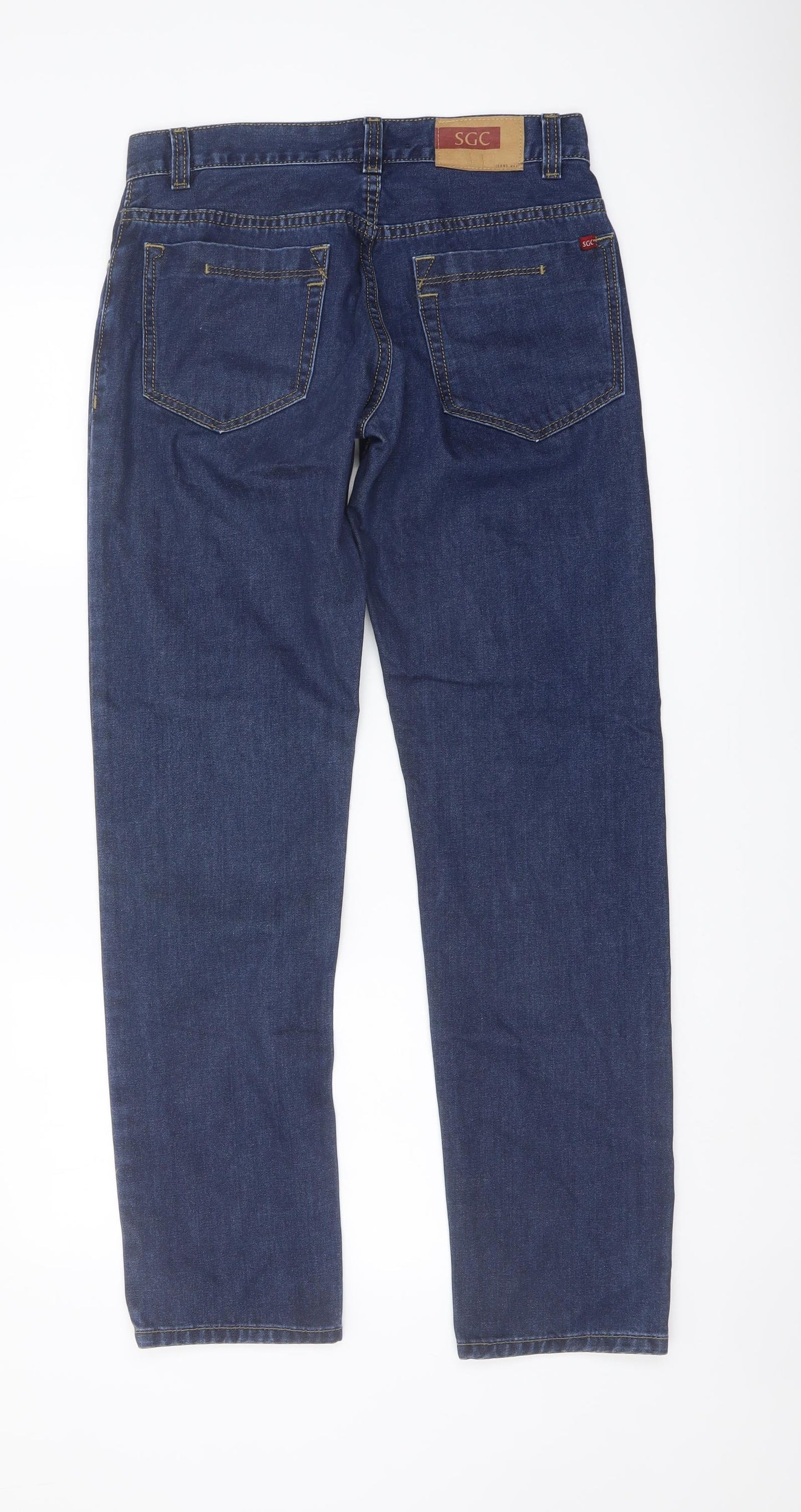 SCG Mens Blue Cotton Straight Jeans Size 30 in L30 in Regular Button