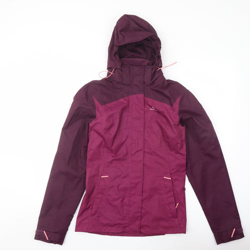 Quechua Womens Purple Rain Coat Coat Size M Zip