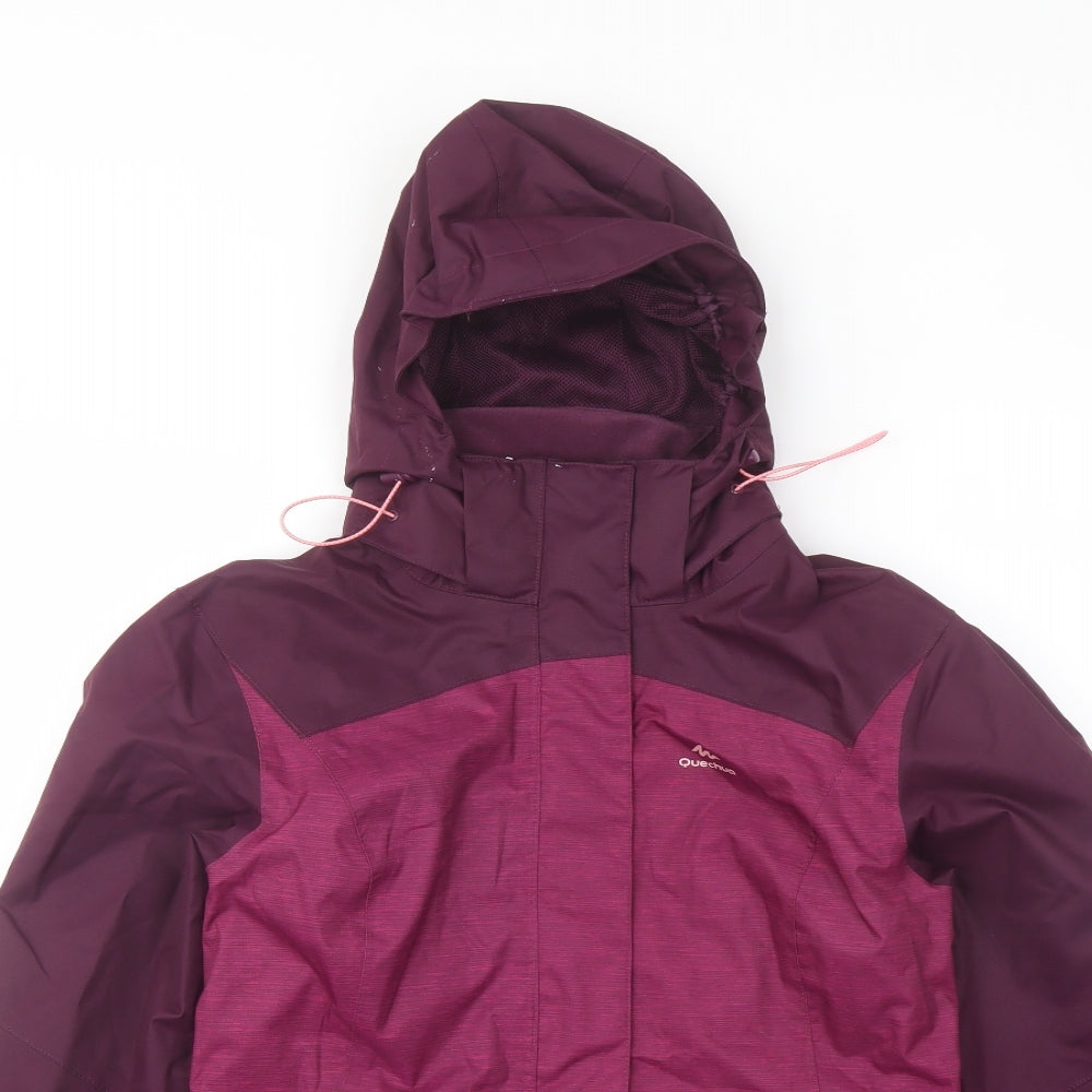 Quechua Womens Purple Rain Coat Coat Size M Zip