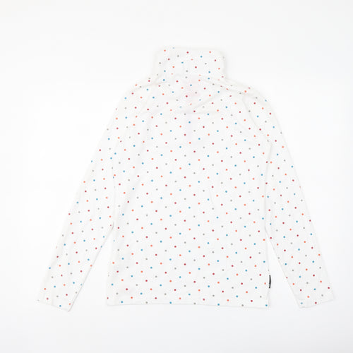 Trespass Womens White Polka Dot Cotton Pullover Sweatshirt Size 2XS Zip