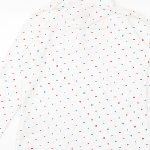Trespass Womens White Polka Dot Cotton Pullover Sweatshirt Size 2XS Zip