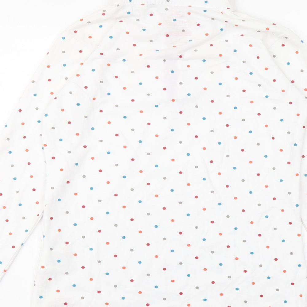 Trespass Womens White Polka Dot Cotton Pullover Sweatshirt Size 2XS Zip