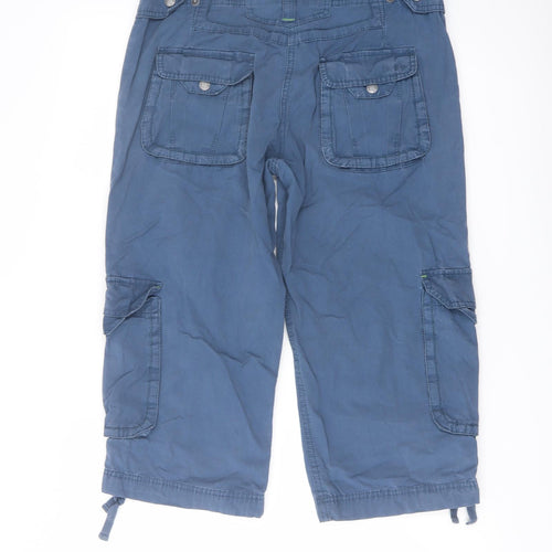 Fat Face Womens Blue Cotton Cargo Shorts Size 10 L19 in Regular Button