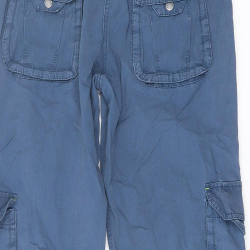 Fat Face Womens Blue Cotton Cargo Shorts Size 10 L19 in Regular Button