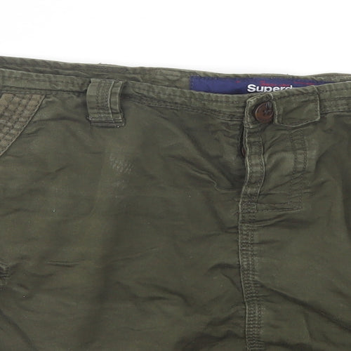 Superdry Womens Green Cotton Cargo Skirt Size M Button